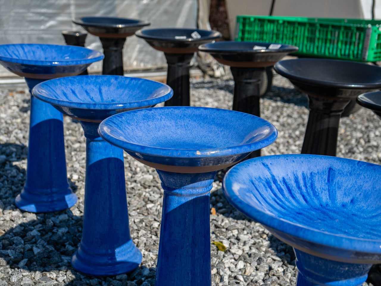 Birdbath Set Classic Blue 16x21