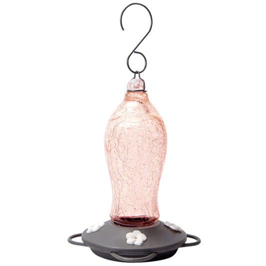 Hummingbird Feeder Blush Crackle 16oz